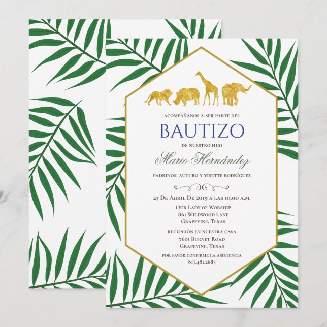 Invitación de Bautizo (Anverso / Reverso)