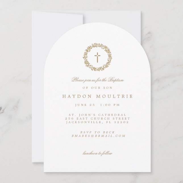 Invitación de Bautizo Blanca (Anverso)