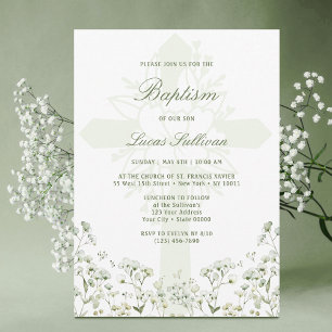 Invitación de Bautizo con Aliento de Bebé