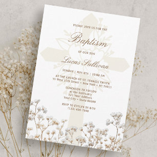 Invitación de Bautizo con Aliento de Bebé Seco