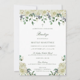 Invitación de Bautizo con Flores Bautismo