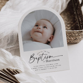 Invitación de Bautizo con Foto Arqueada