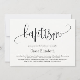 Invitación de Bautizo con Hermosa Caligrafía