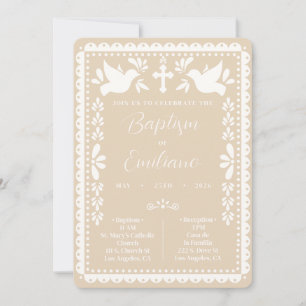 Invitación de Bautizo con Papel Picado, Bautizo Me