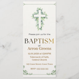 Invitación de Bautizo | Cristiano Simple y Elegant