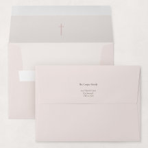 Invitación de Bautizo Cruz Religiosa Grace Blush