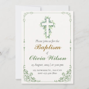 Invitación de Bautizo de Adulto Elegante