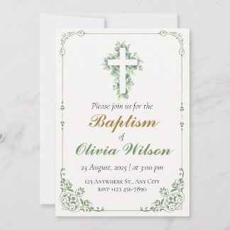 Invitación de Bautizo de Adulto Elegante