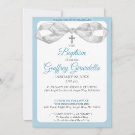 Invitación de Bautizo de Arco y Cruz de Acuarela A