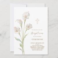 Invitación de Bautizo de lirio de Calla