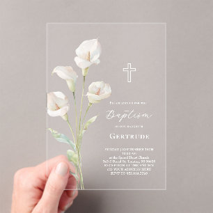 Invitación de Bautizo de lirio de Calla