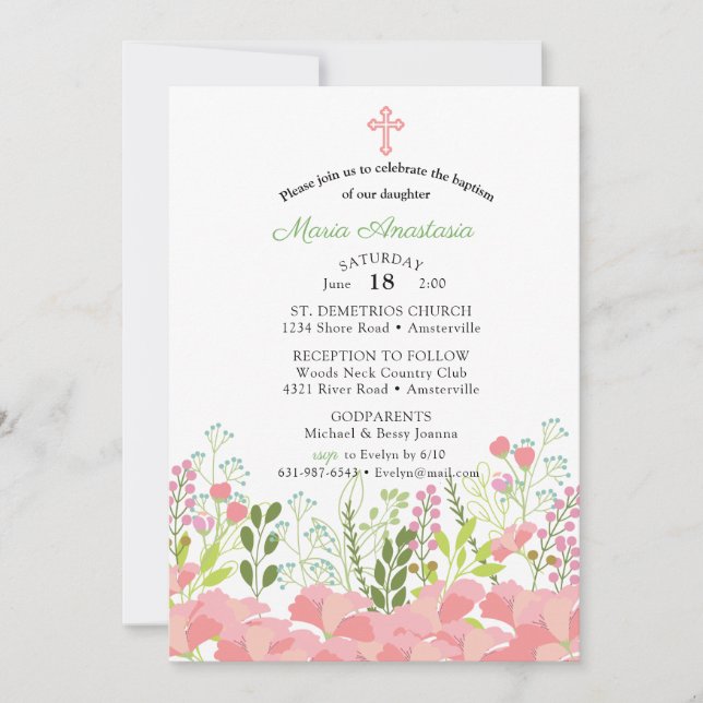 Invitación de Bautizo de Maria (Anverso)