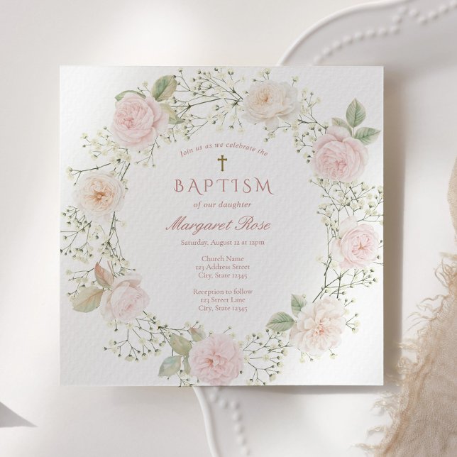 Invitación de Bautizo de Niña con Aliento de Bebé  (Subido por el creador)