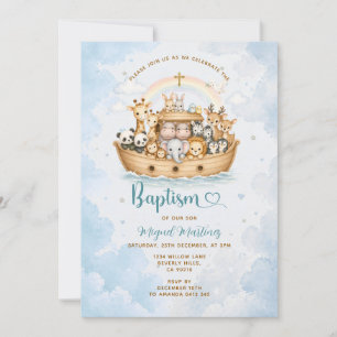 Invitación de Bautizo de Niño del Arca de Noé