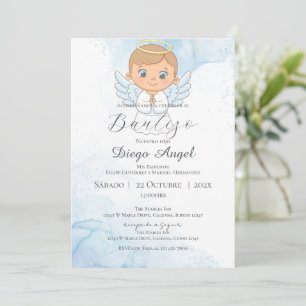 Invitación de Bautizo de Niño en Español Boho