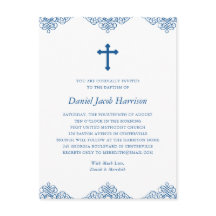 Invitación de Bautizo de Niños Blue Boys