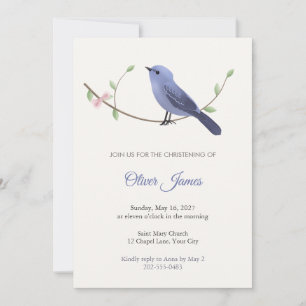 Invitación de bautizo de pájaro Grandala