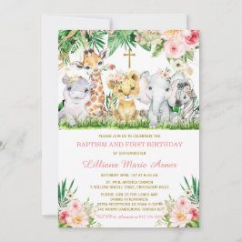 Invitación de Bautizo en la Jungla y Primer Cumple