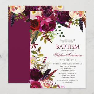 Invitación de Bautizo Floral