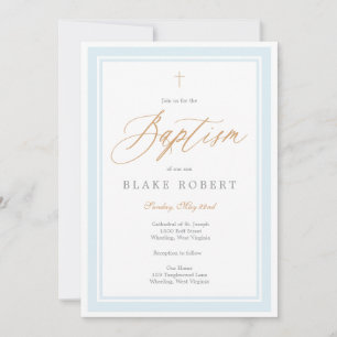 Invitación de Bautizo Gracia Celestial (Azul)