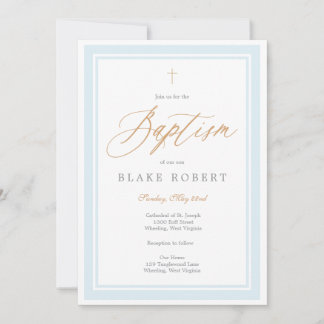 Invitación de Bautizo Gracia Celestial (Azul)