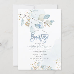 Invitación de Bautizo H2 Eucalyptus de PixDezines