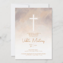 Invitación de Bautizo Morada