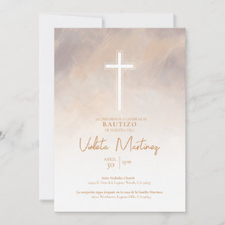 Invitación de Bautizo Morada