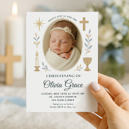 Invitación de Bautizo Neutral para Niña