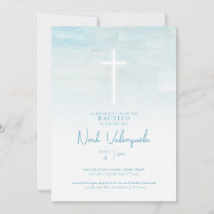 Invitación de Bautizo Niño Azul