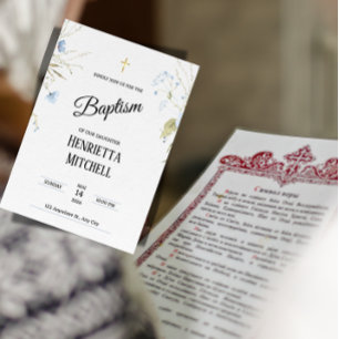Invitación de Bautizo para Bebé Niña Elegante
