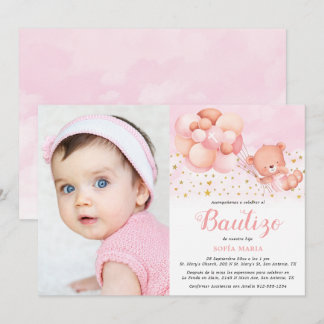 Invitación de Bautizo para Niña con bautismo