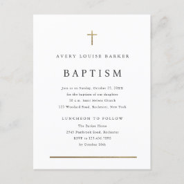 Invitación de Bautizo Religioso Minimalista Simple