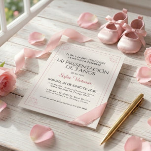 Invitación de Bautizo Rosa – Mi Presentación Niña
