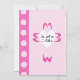 Invitación de Bautizo Rosa para Niñas