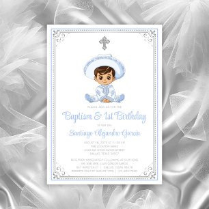 Invitación de Bautizo y Cumpleaños Charro de Plata