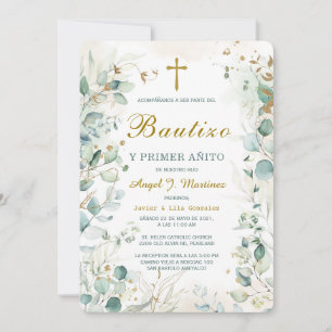 Invitación de bautizo y primer añito