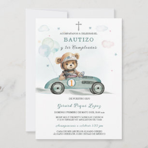 Invitación De Bautizo Y Primer Añito