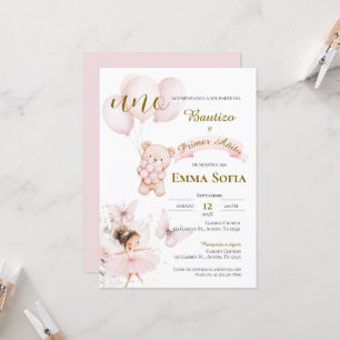 Invitación de Bautizo y primer año en español