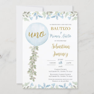 Invitación de Bautizo y primer año en español
