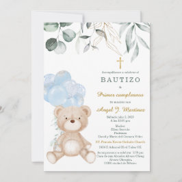 Invitación de Bautizo y Primer Cumpleaños