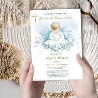 Invitación de Bautizo y Primer Cumpleaños
