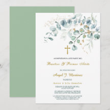 Invitación de Bautizo y Primer Cumpleaños