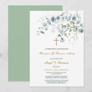 Invitación de Bautizo y Primer Cumpleaños