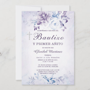 Invitación de Bautizo y Primer Cumpleaños Invitaci