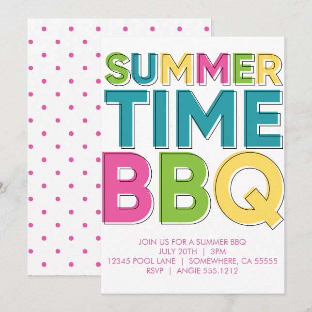 INVITACIÓN DE BBQ DE VERANO (Anverso / Reverso)