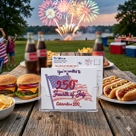 Invitación de BBQ del 4 de julio con letra patriót