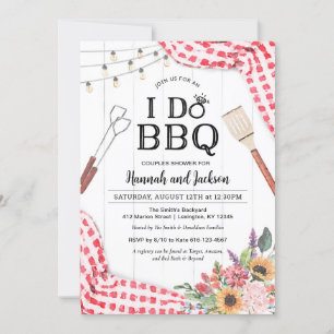 Invitación de BBQ para Fiesta de Parejas con Rojo