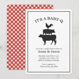 Invitación de BBQ Rustic Parejas Baby Shower Baby 