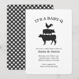 Invitación de BBQ Rustic Parejas Baby Shower Baby